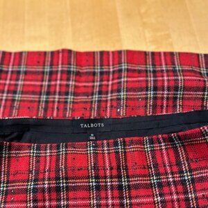Festive Talbots Red Tartan Plaid Skirt - Perfect for Holidays, Size 10!